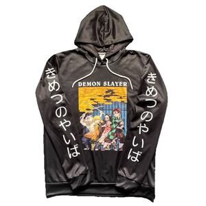 Demon Slayer Anime Hoodie Mens Size 2XL Black Graphic